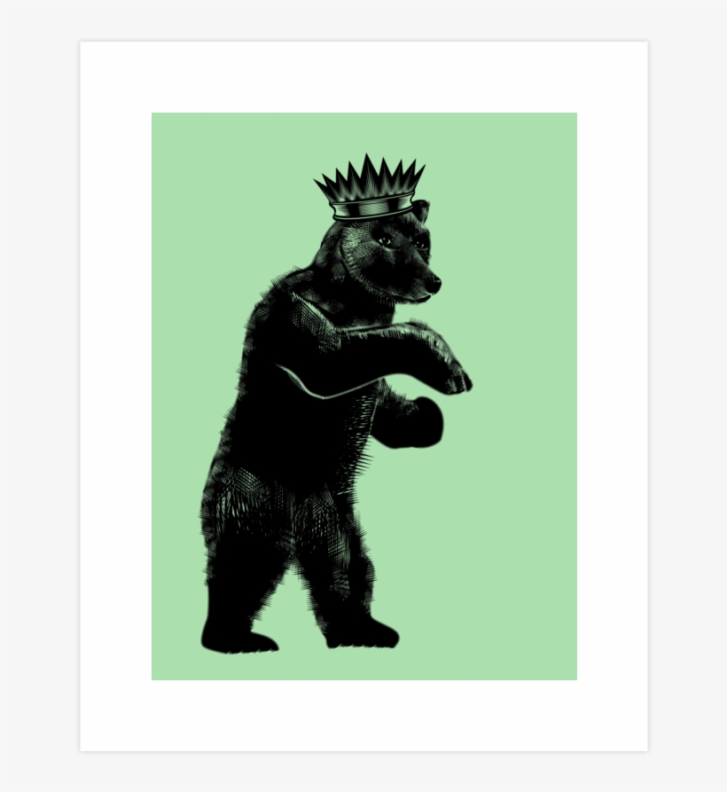Dj Grizzly Bear King Art Print - Cat Yawns, transparent png #687734