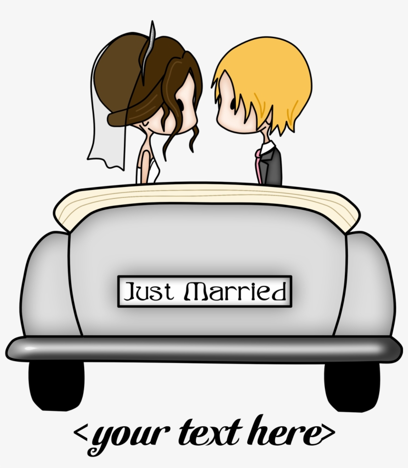 Loading Car Clipart 11 Auto - Just Married, Bride And Groom Weddi Round Ornament, transparent png #687915