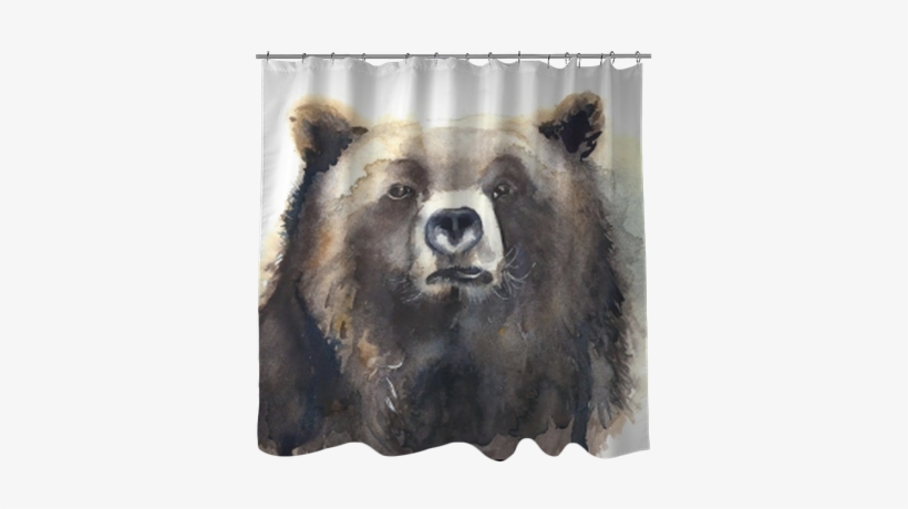 Bear Head Watercolor Painting Illustration Isolated - Painting, transparent png #688023