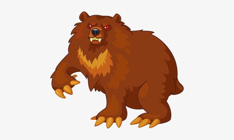 Grizzly Clipart Ferocious - Cartoon, transparent png #688270
