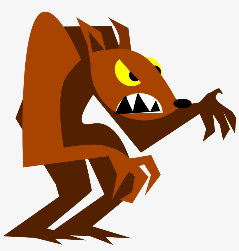 Werewolf, Wolf, Halloween, Monster, Brown, Teeth, Eyes - Werewolf Clipart, transparent png #688396