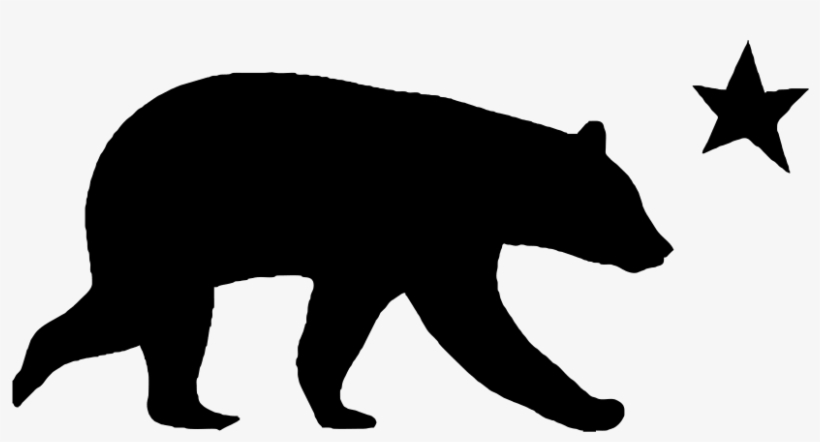 Grizzly Bear Silhouette Clip Art - California Bear And Star, transparent png #688567