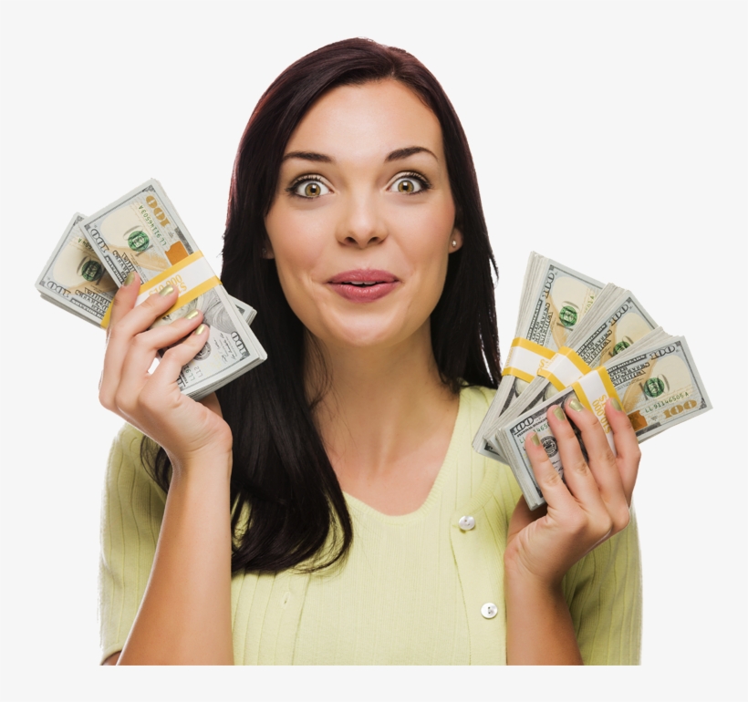 Get Cash In Hand With A Personal Loan, Signature Loan - Girl With Money Png, transparent png #689200