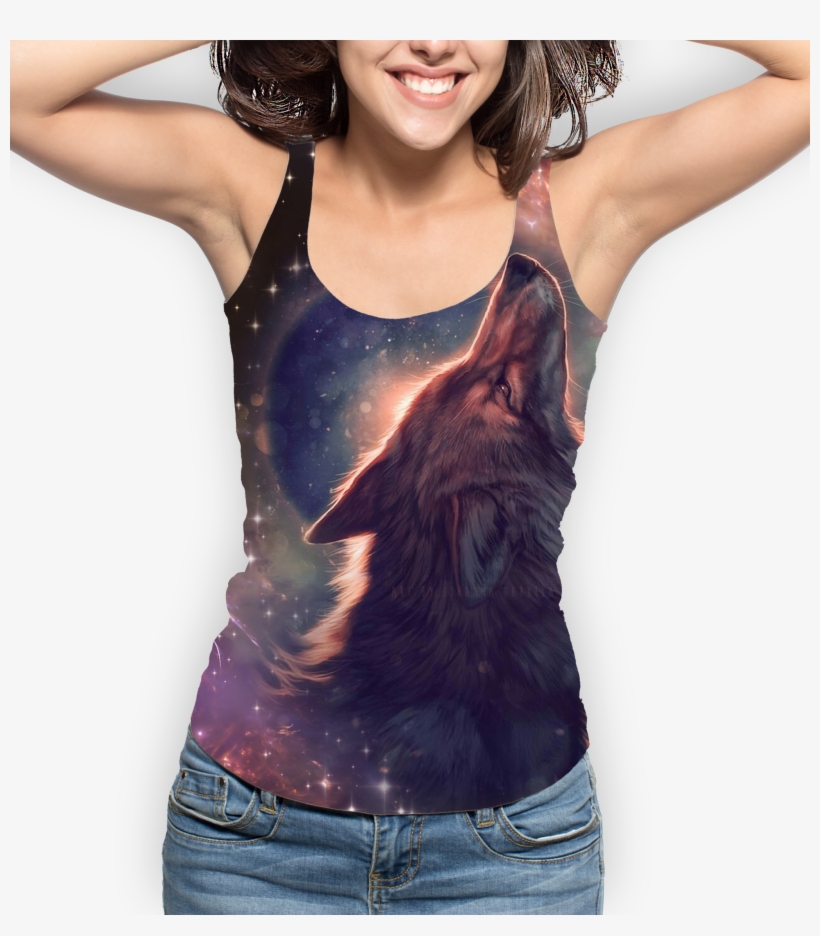 Wolf Art 3d Full Printing Women's Tank-top, transparent png #6805489