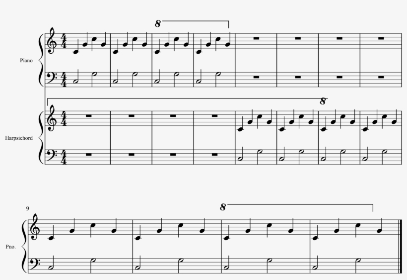 Text Ottava Changes To Symbol After Hiding Empty Staves, transparent png #6806626