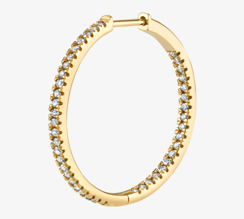 Large Diamond Inside Out Hoop Earring, transparent png #6809826