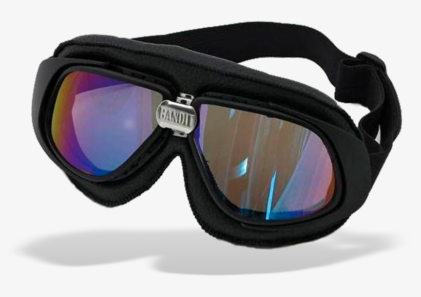 Bandit Classic Motorcycle Goggles Black Irridium Lense, transparent png #6810278
