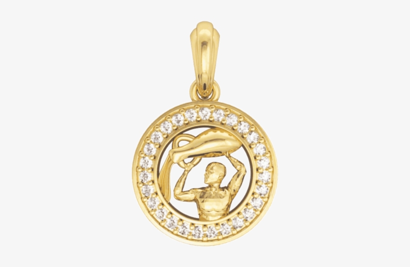 Aquarius Charm In Gold, transparent png #6811311