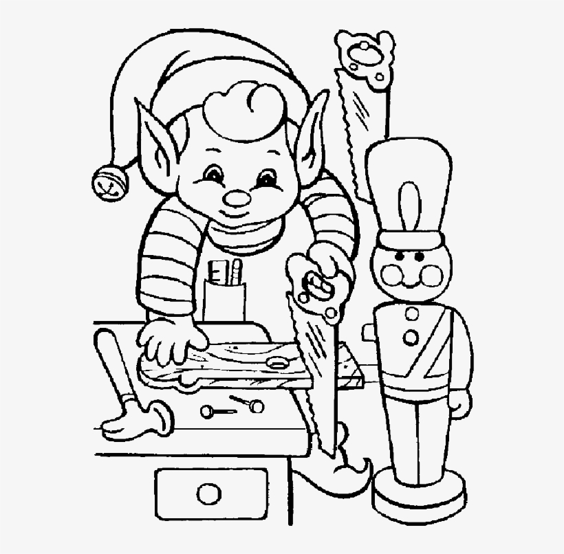 Gallery Christmas Coloring Sheets Elf, transparent png #6813598