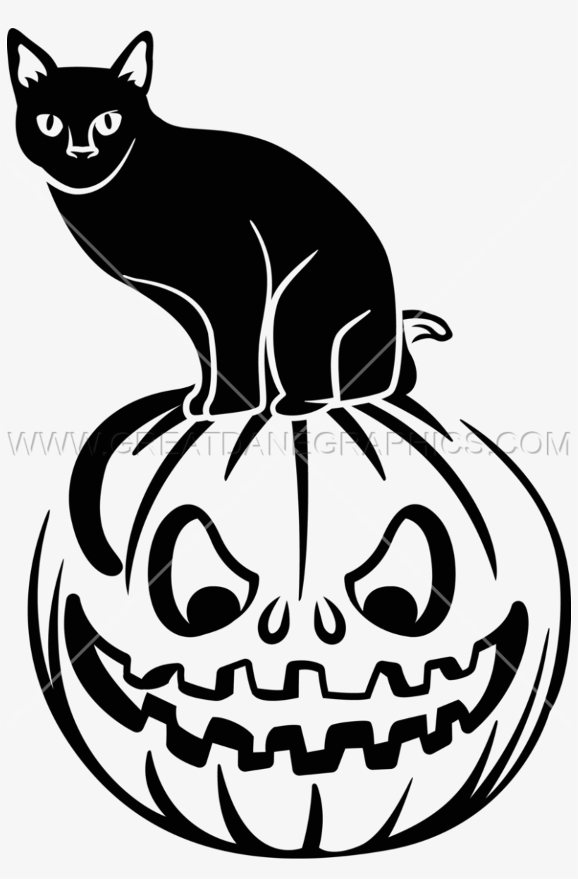 Black Cat On Pumpkin, transparent png #6814190