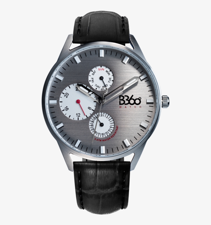 B Calm Classic-black Silver Watch, transparent png #6814269