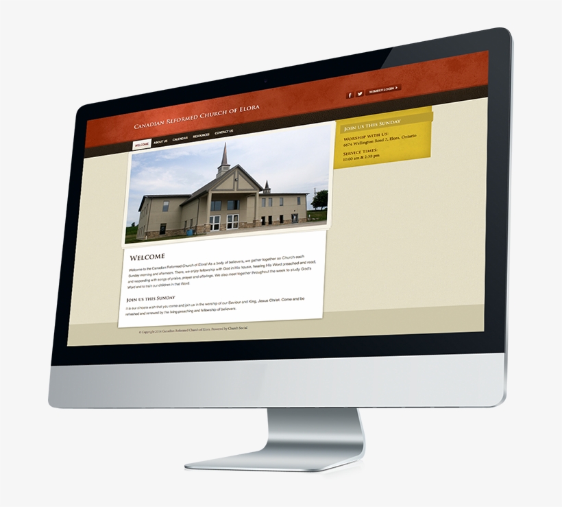 Computer Monitor With Church Social Website Shown On, transparent png #6815360