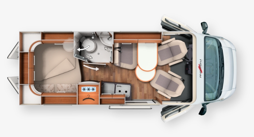 2018 Grundriss Malibu Van 600 Db Low-bed, transparent png #6816510
