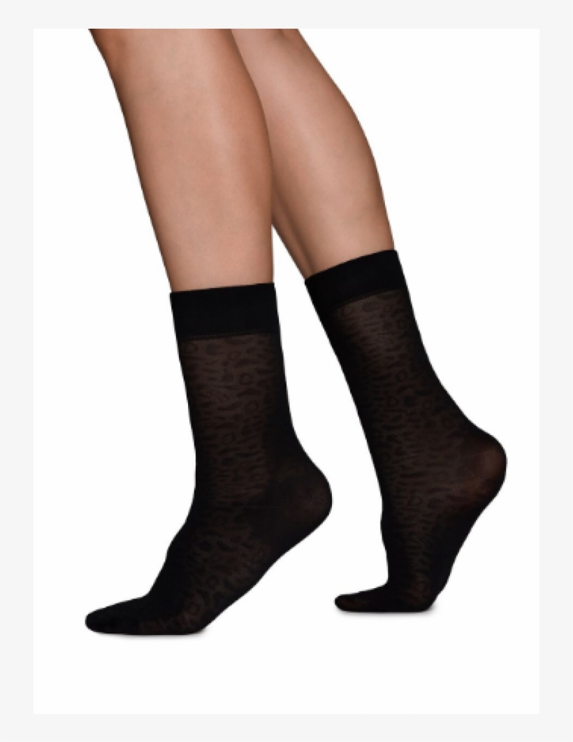 Swedish Stockings Emma Leopard Socks Black, transparent png #6822340