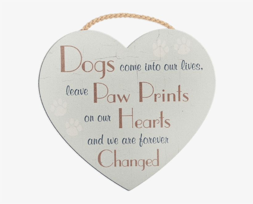 Paw Prints On Our Heart-shaped Rope Sign, transparent png #6823327