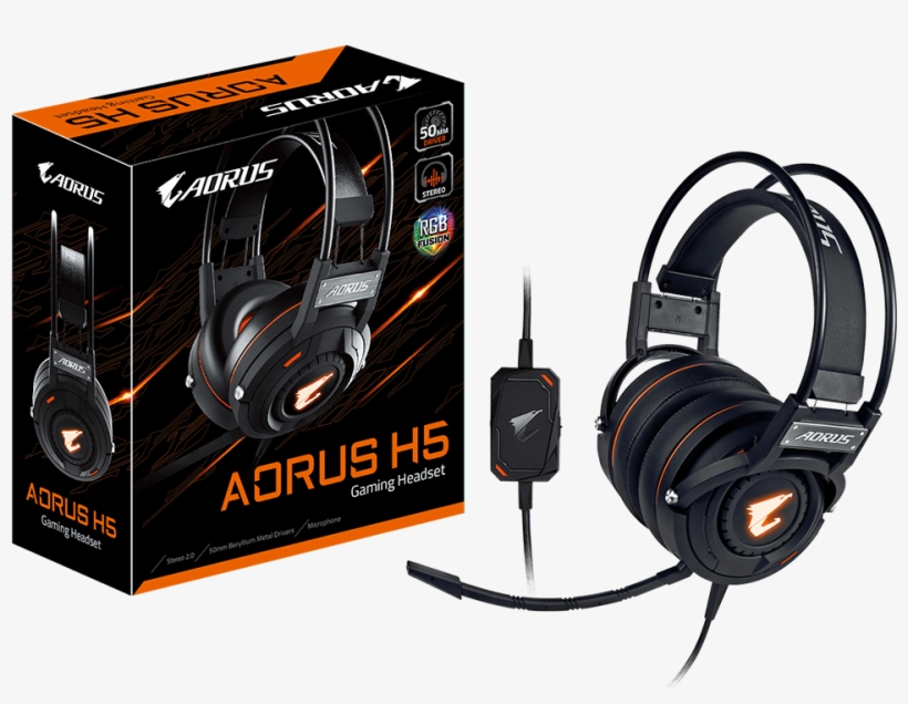 Aorus H5 Gaming Headphone, transparent png #6826589