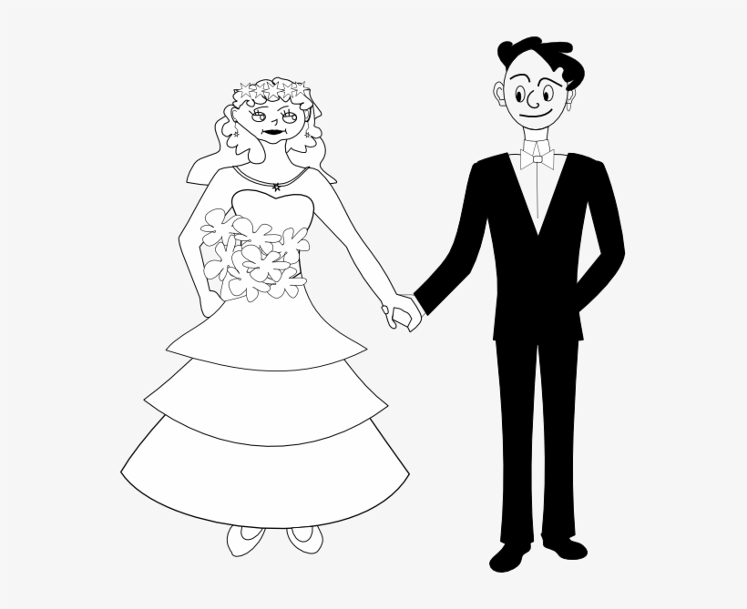 Vector Transparent Download Bride Clipart Black And, transparent png #6829917