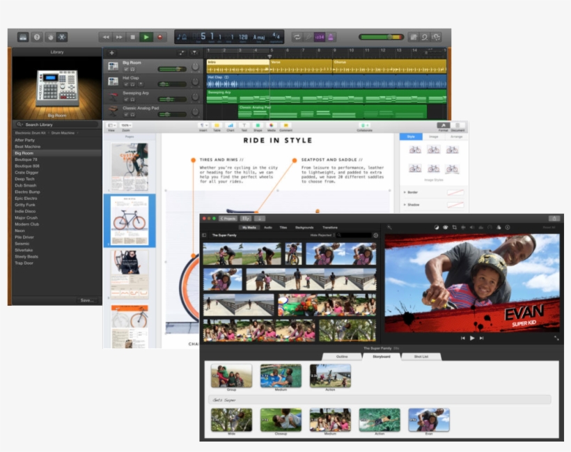 Imovie, Garageband And Iwork Apps Are Now Free To All, transparent png #6830833