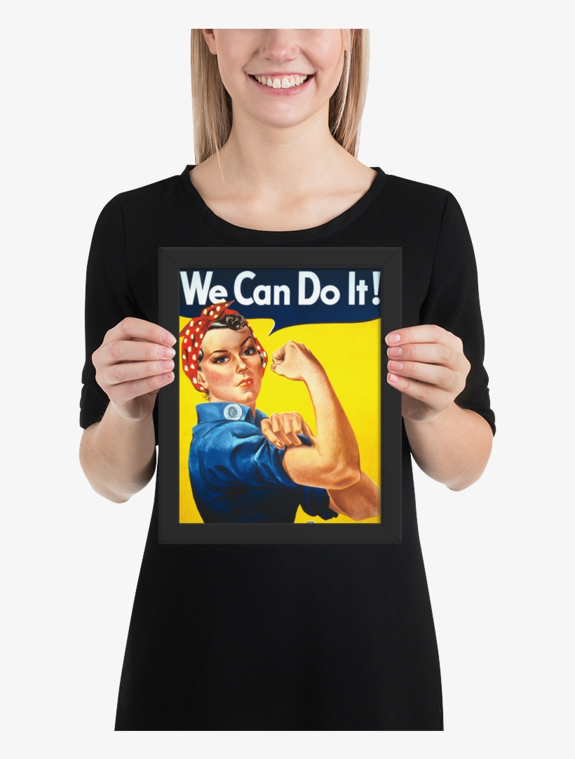 We Can Do It Classic Framed Wwii Propaganda Poster-warrior, transparent png #6832075