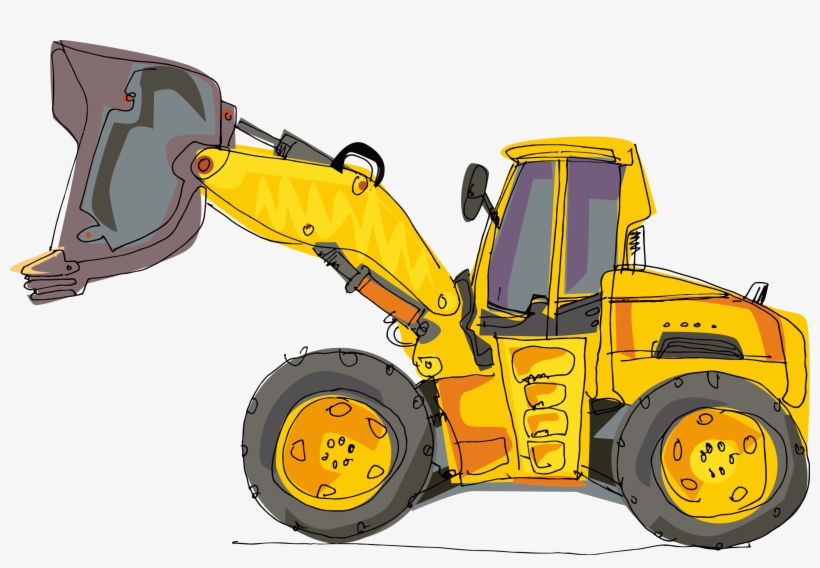 Image Black And White Bulldozer Clipart Heavy Equipment, transparent png #6834300