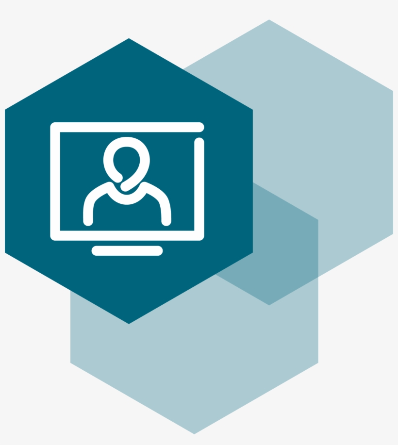 Hexagon With Icon Showing A User On A Screen, transparent png #6836135