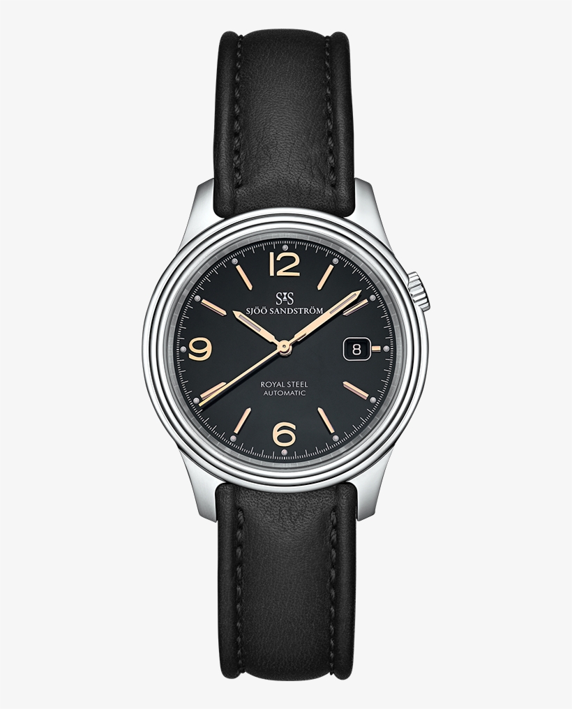 Royal Steel Classic 41 Mm, Black Rose Gold Dial With, transparent png #6839070