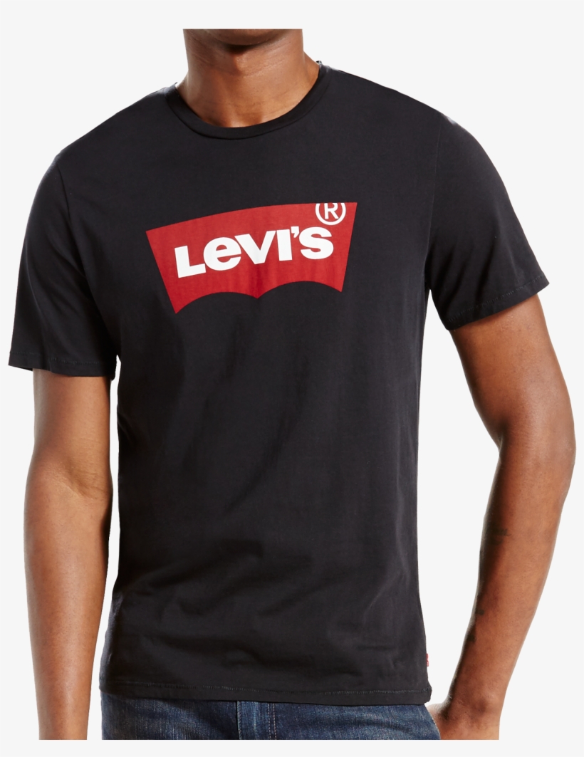 Levis Shirt Schwarz S/s Batwing Frontansicht, transparent png #6840267