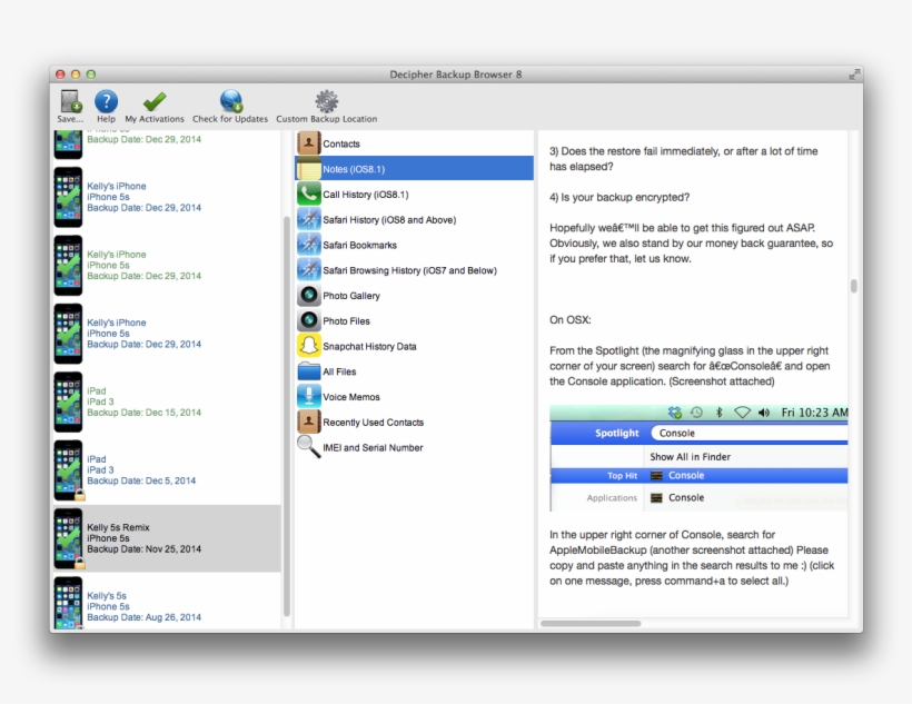 Recover Missing Iphone Notes Using Decipher Backup, transparent png #6840725