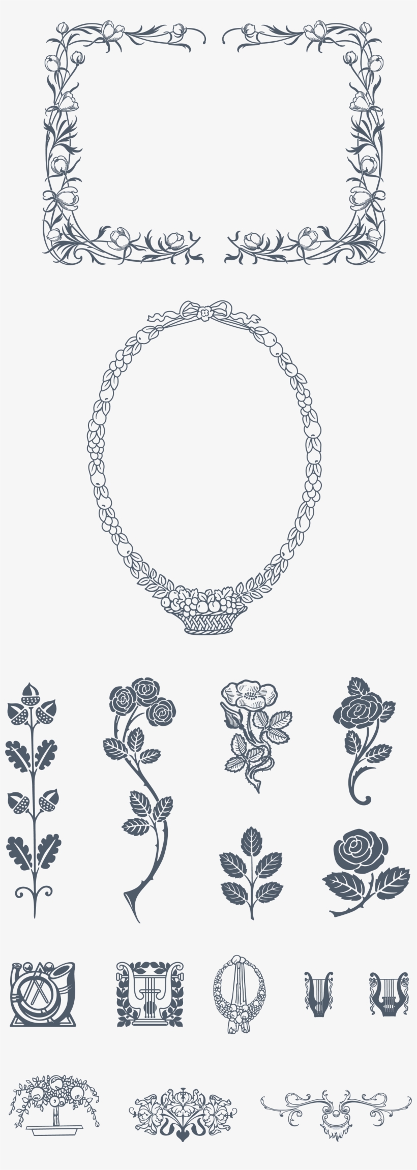 A Somptuous Selection Of Floral And Romatic Ornaments,, transparent png #6840732
