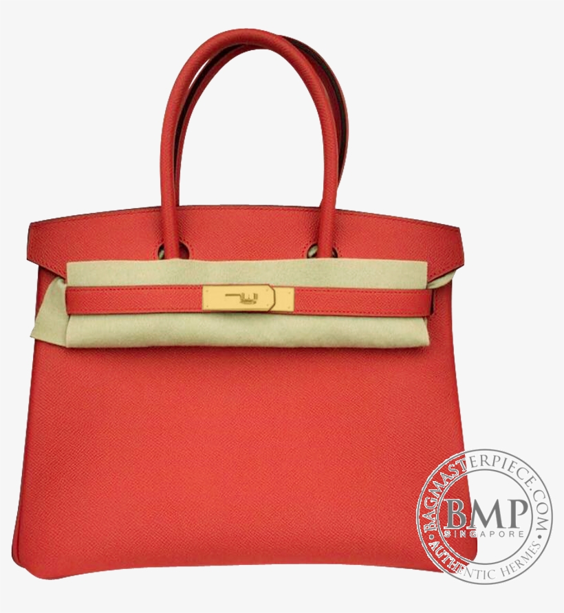 Birkin 30 Rouge Tomate Ghw, transparent png #6841057