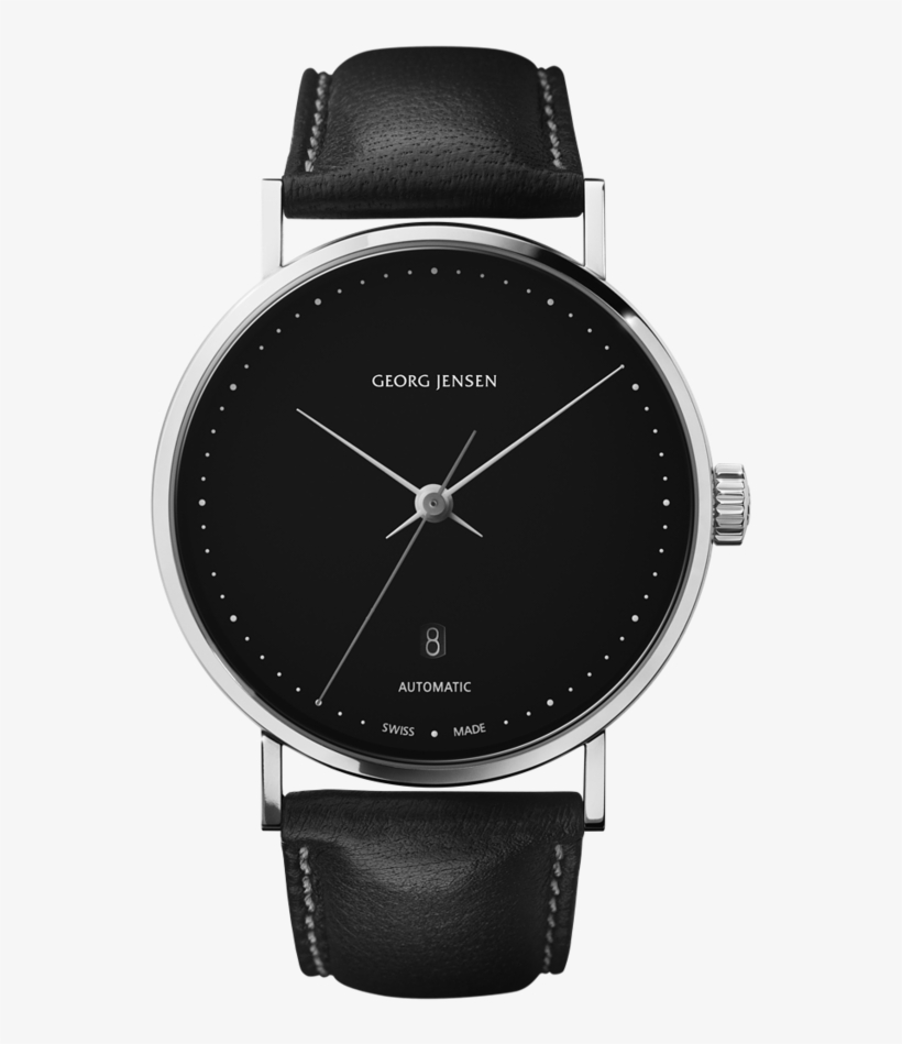 41 Mm, Automatic Mechanical, Black Dial, Black Leather, transparent png #6843233