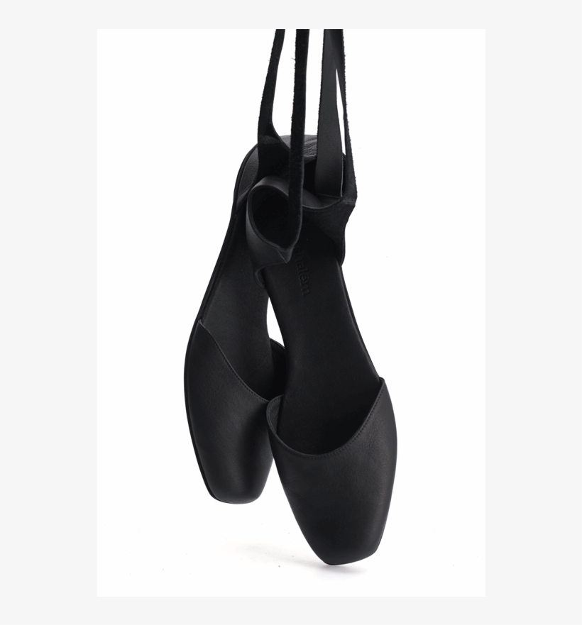 Ana, Black Leather Ballerina Shoes, transparent png #6843346