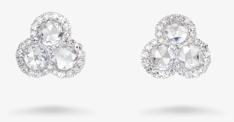 Rose Cut Trio Stud Earrings, transparent png #6844843
