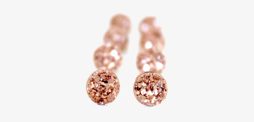 Rose Gold Druzy Studs, transparent png #6844983