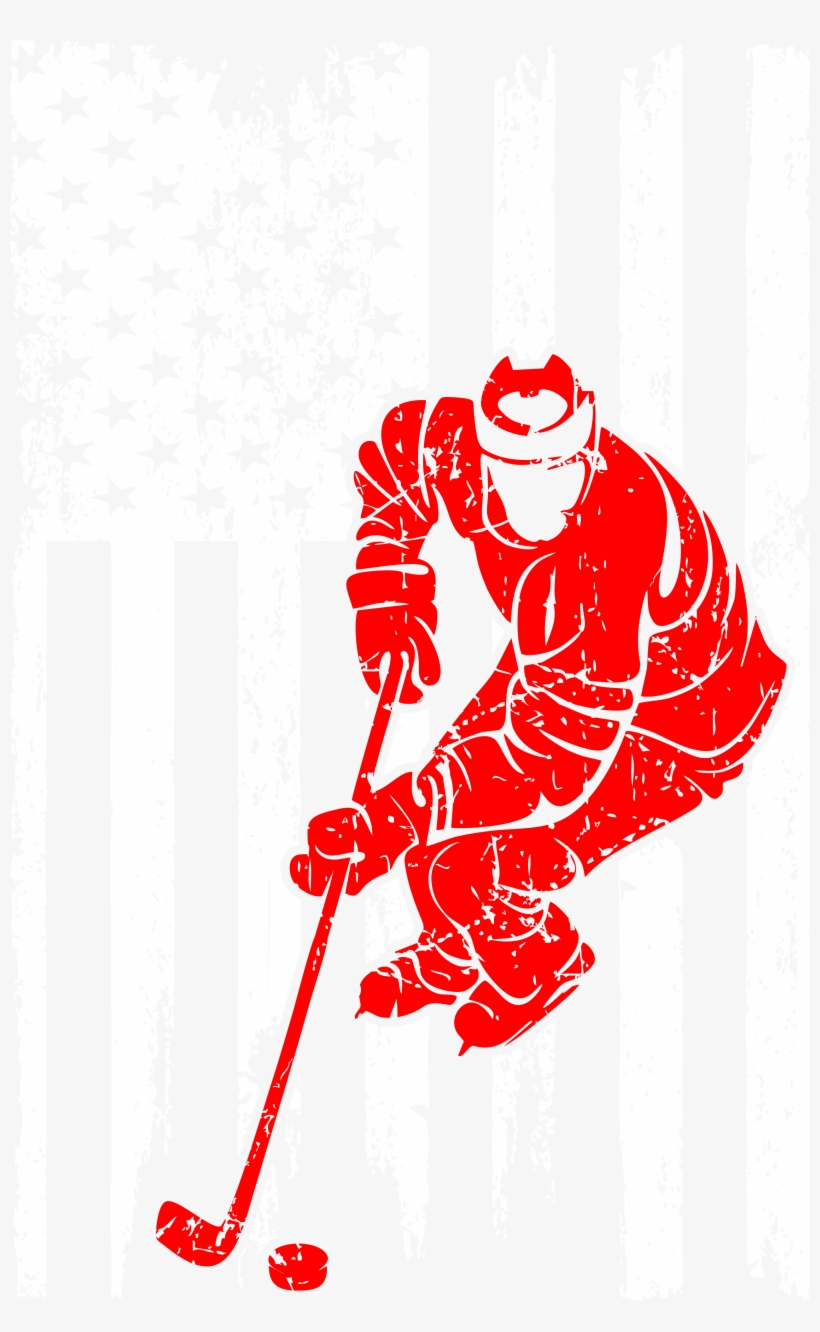 Hockey Player Sports Usa Flag Pride Tshirt, transparent png #6847631