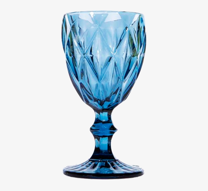 Copa Cristal Tallado Azul Mod, transparent png #6848590