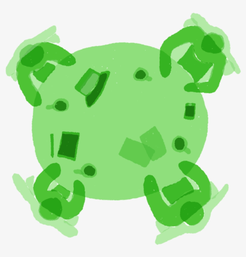 4 People Sitting Around A Table Illustration, transparent png #6848641