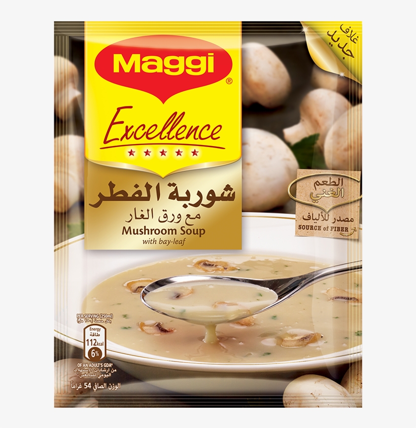 Maggi® Excellence Cream Of Mushroom Soup 54g Sachet, transparent png #6849212