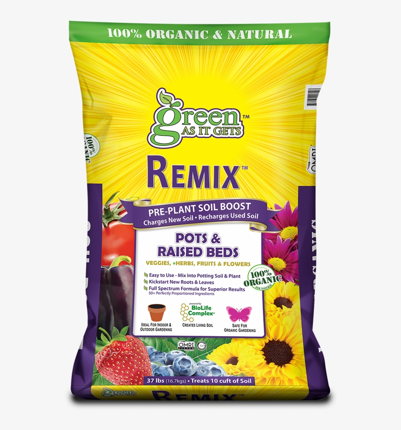 Remix Pre-plant Soil Boost For Pots & Raised Beds, transparent png #6850867