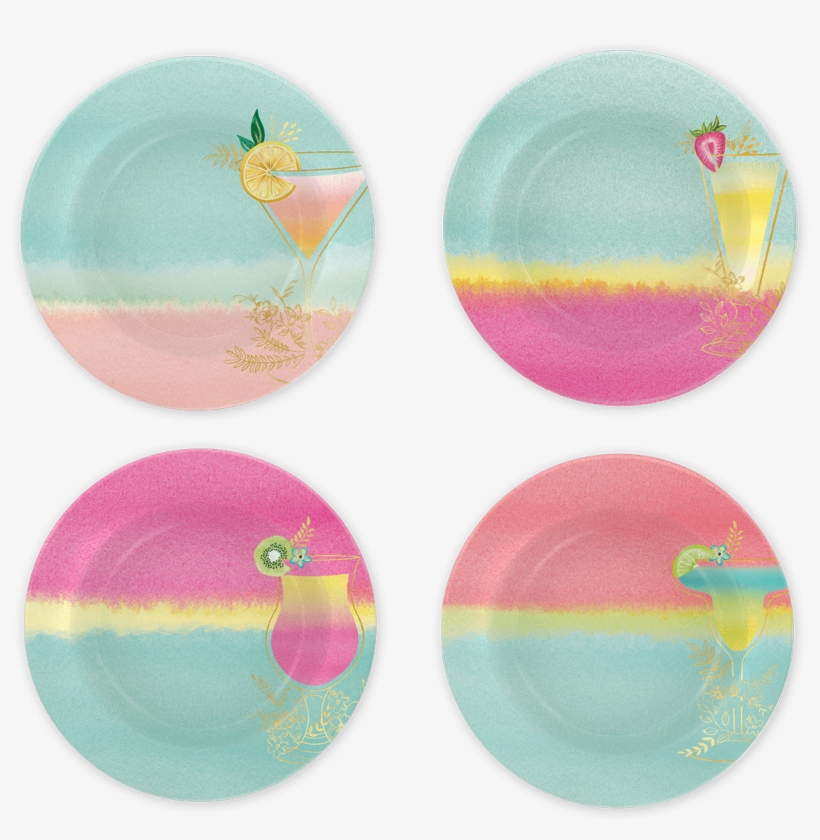 Tropical Drinks Melamine Plates, transparent png #6851337