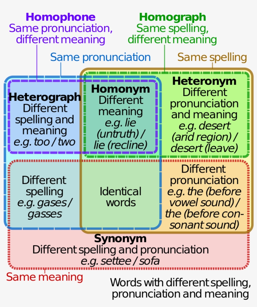 Homograph Homophone Venn Diagram, transparent png #6865244