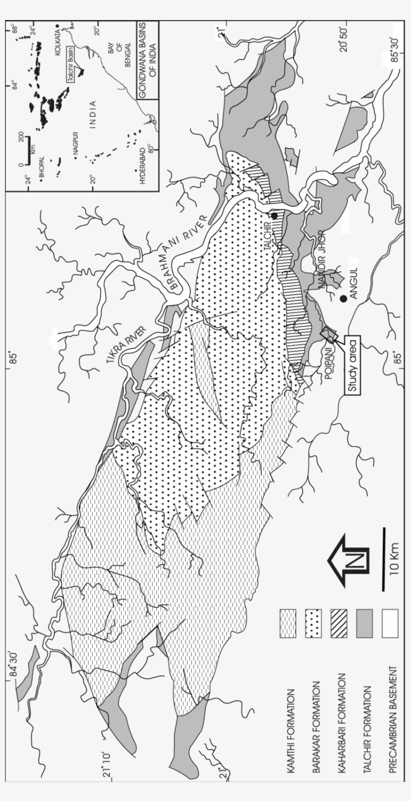 Geological Map Of The Talchir Basin, India, transparent png #6866416
