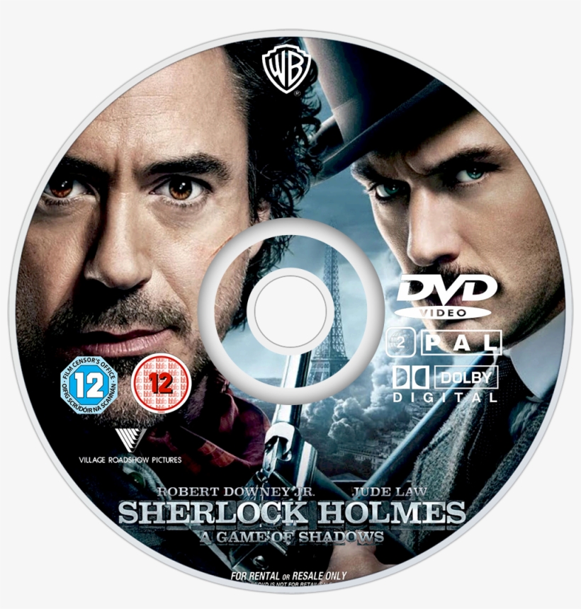 Sherlock Holmes A Game Of Shadows Dvd Cover For Kids, transparent png #6866418