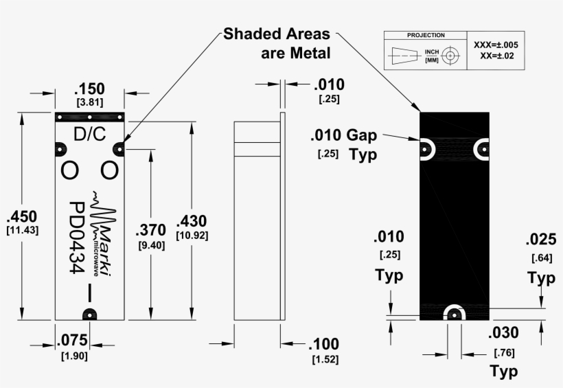 Pd-0434sm Power Divider Package Diagram, transparent png #6867209