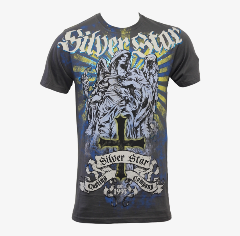Silver Star Fallen Angel Foil Tee, transparent png #6867679