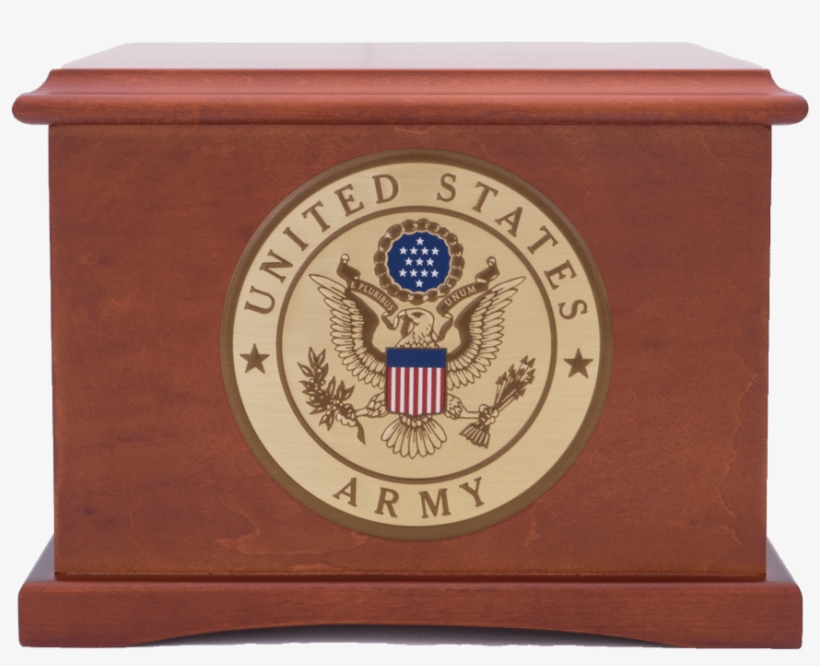 Veterans Funeral Care Coronet Wood Urn With Army Seal, transparent png #6872013