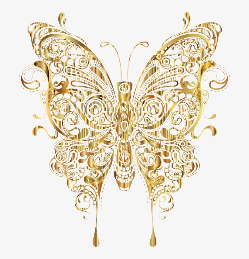 Gold Butterfly Png, transparent png #6873926