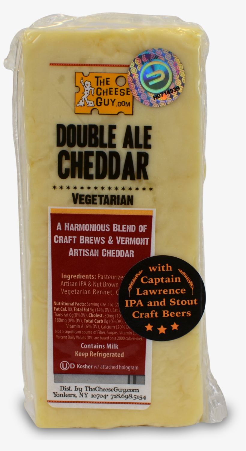 The Cheese Guy Vermont Double Ale Cheddar Cheese Wedge, transparent png #6874465