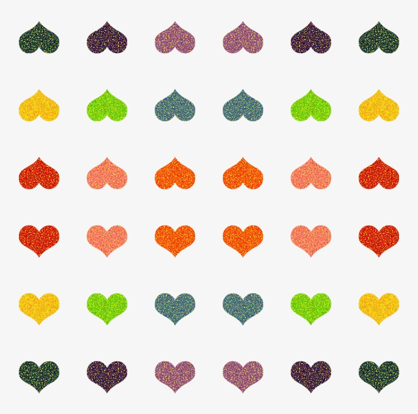 Rainbow Hearts Png, transparent png #6880480