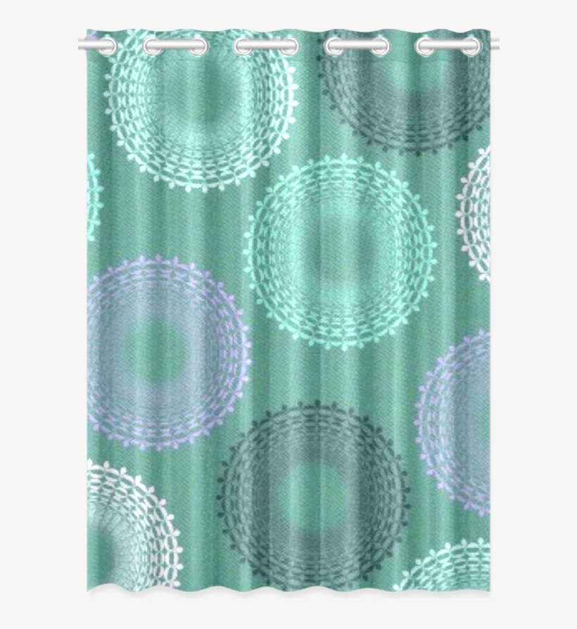 Teal Sea Foam Lace Doily New Window Curtain 52" X 72", transparent png #6881835